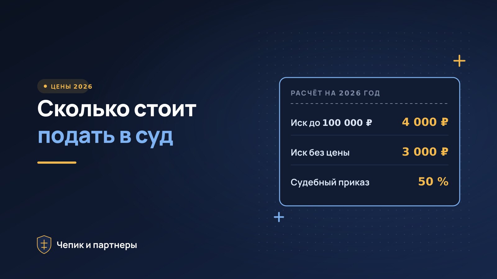 Сколько стоит подать в суд в 2026: госпошлина и составление иска